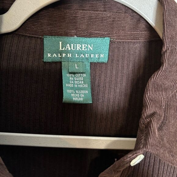 Lauren Ralph Lauren Brown Corduroy Henley and Corduroy Midi Skirt Set - Picture 3 of 8